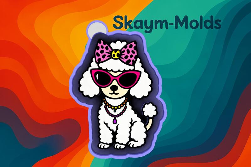 🐩🕶️ Poodle Diva – Freshie, Keychain, Resin & Candle Mold