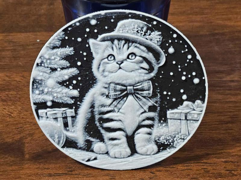 Christmas Kitten - Coaster