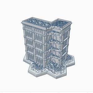 Gothic Ruined Building 24 with Hex Base GRHB024