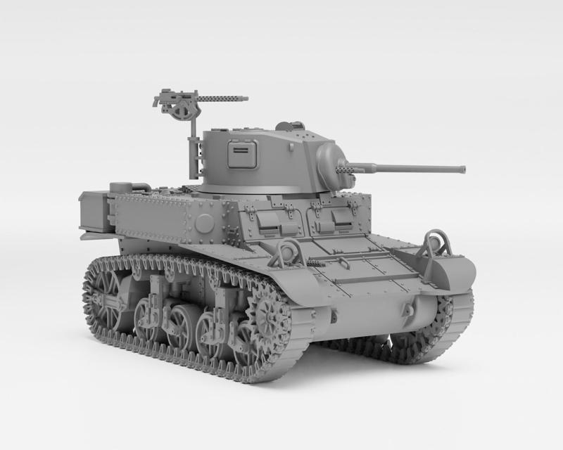 M3A1 Stuart - 1/72 tank model - Supported