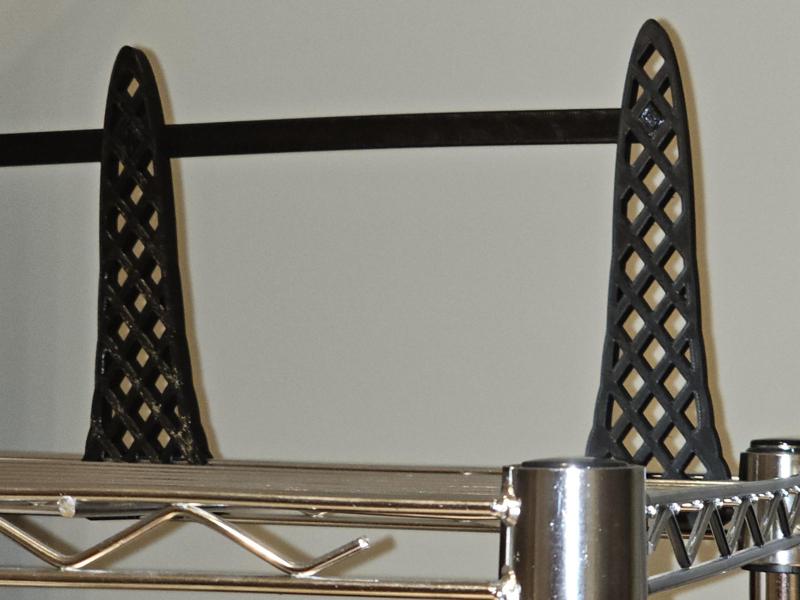 New wire shelving backstop clip - connecting rods