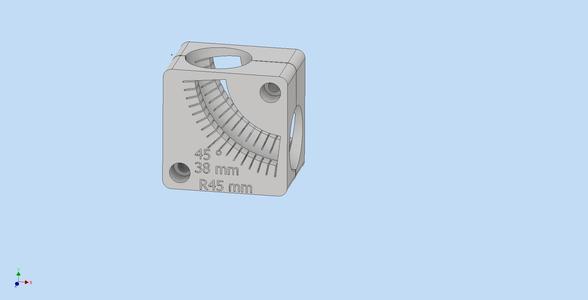 3d print file for 38  mm Radius 45mm Elbow Cutting Fixture.