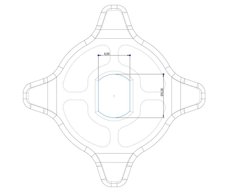8 mm handle/knob for water valve (8 to 6 mm cut)