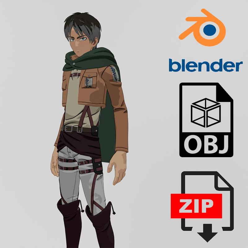 Eren Jarger Lowpoly RIgged