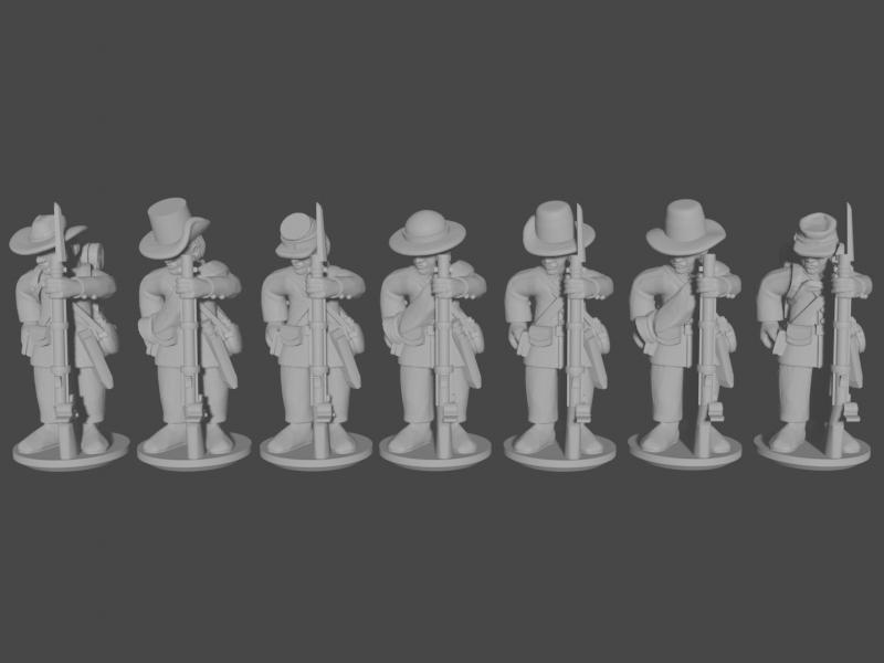 10-15mm American Civil War Infantry in Sack Coats Loading Pose 2 UA-4