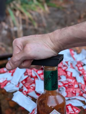 Sauce Packet Harvester Press compatible with Tabasco bottles