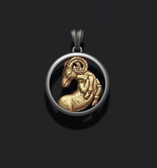Horoscope Aries pendant 3D print model