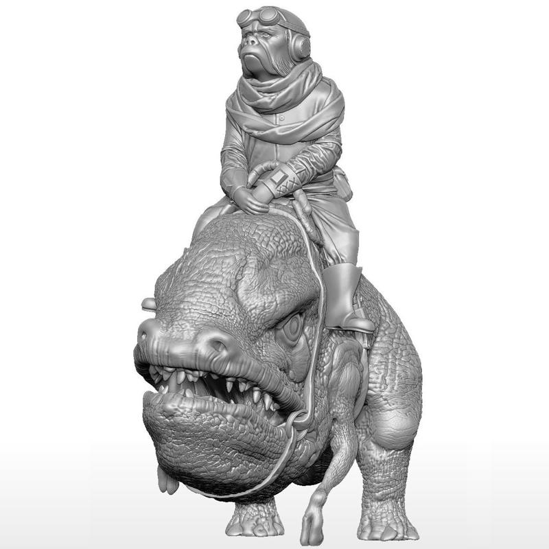 Kuiil riding a blurrg