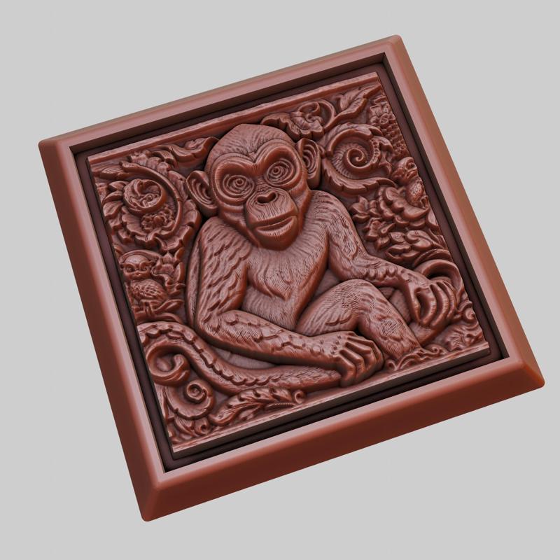 Monkey Animal 3D Model for CNC Router Laser & 3D Printer
