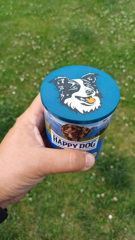 Víčko na plechovku se psím krmením - Border Kolie , Dog food can lid - Border Collie