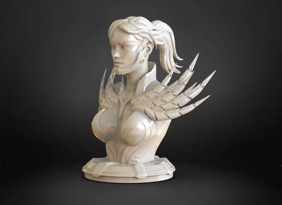 Futuristic girl bust