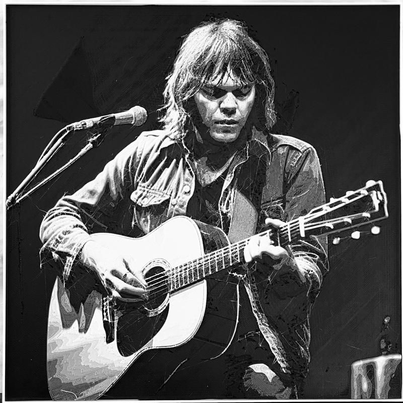 Neil Young - 8"x8" 3D Rock Series Wall Art