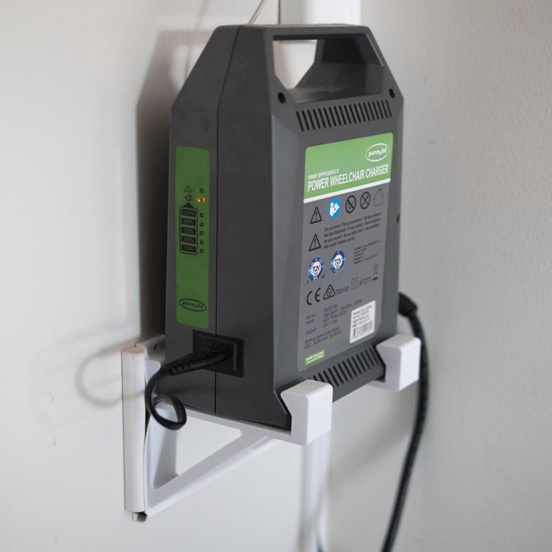 Wheelchair charger wallmount
