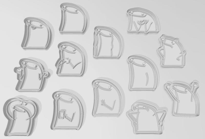 DEFORMITOS FORK (Pack x 13 designs) Cookie Cutter