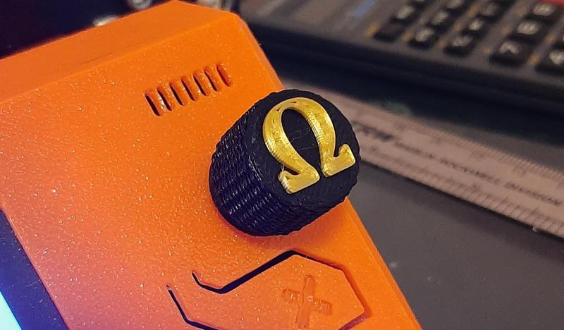 Omega knurled potentiometer knob, 6mm ID, printer knob