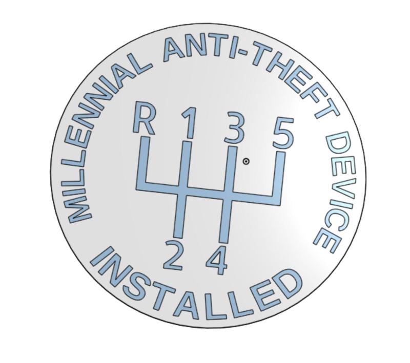 Sticker VW Millennial Anti-theft - 3 color no AMS