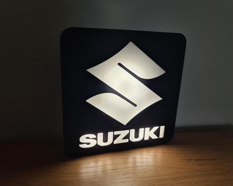 Easy Print Suzuki LED Lightbox Wall Mounted or desktop GSX Katana GSX-R Hayabusa Katana 1000R  GSX8R SV650 Bandit V-Strom Vitara S-Cross Ignis Swift RM Across Jimny SJ Samurai