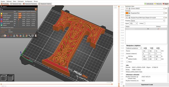 standing initial: letter T
