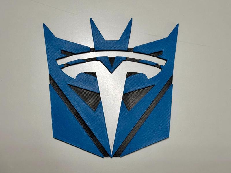 Transformers Decepticon + Tesla Emblem Logo Cover