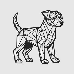 Cute Low poly dog - wall art