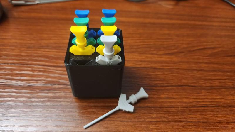 Gridfinity Mini Grabber Jumper SMD IC Tet Hook Clip Test Lead Storage