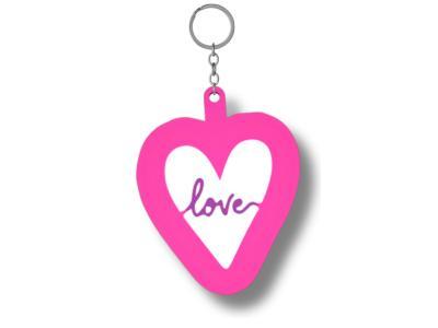 3D Heart Keychain with "Love" Word