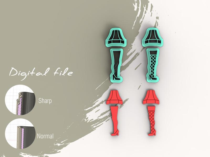 Leg Lamp Polymer Clay Cutter | Digital STL File | 4 Sizes | 2 Cutter Versions