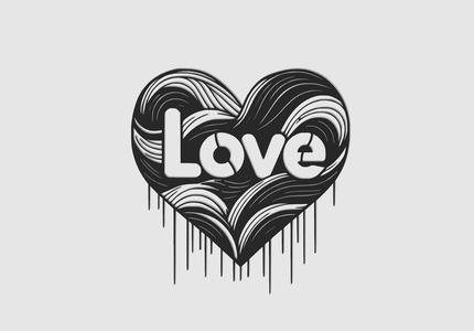 Heart love line art Decoration