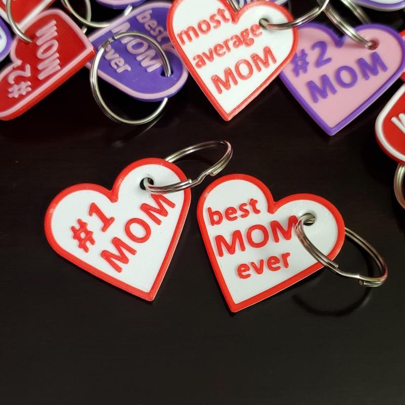 Cute Mother's Day Heart Keychains
