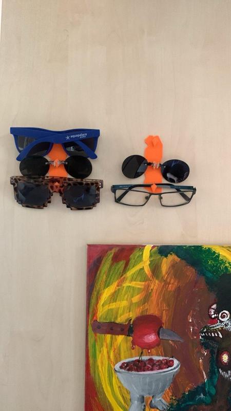 Three pair glasses holder / stand - cubistic minimalistic