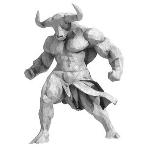Buffalo Warrior Low Poly