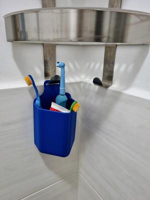 Toothbrush holder for IKEA bathroom corner shelf