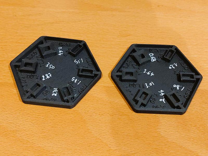 Extrusion multiplier calibration hexagon