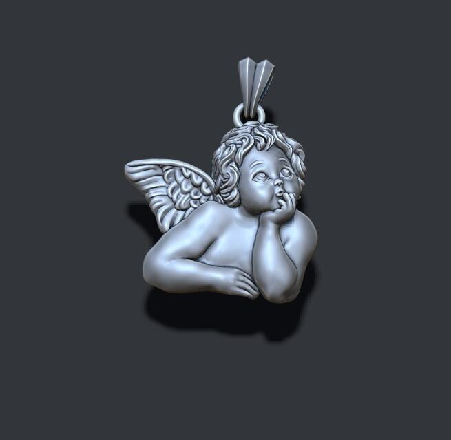 dreaming angel pendant 3D print model