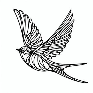 Wall art - Line bird 1