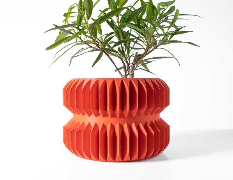 The Pilas Planter Pot with Drainage Tray & Stand: Modern and Unique Home Decor for Plants and Succulents