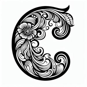 Frottage creation: letter C (version 3)