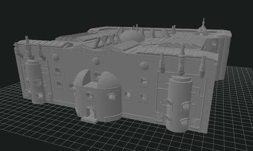 Steampunk Mansion with Bifurcated Stairway