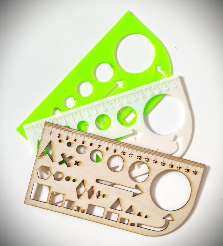 Multiple-use Multiple-material Drawing Stencil