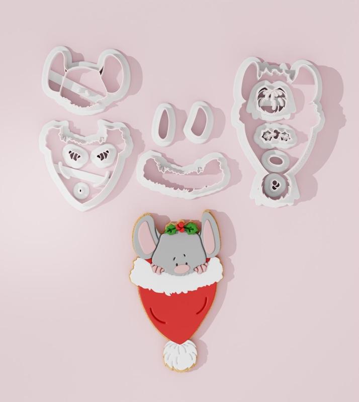 Christmas Mouse  #1 Cookie Cutter