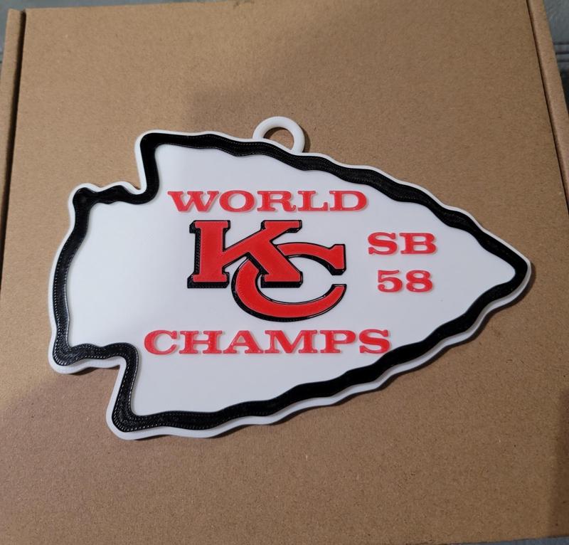 KC Chiefs  WORLD CHAMPS w/ loop 3d logo 180mm