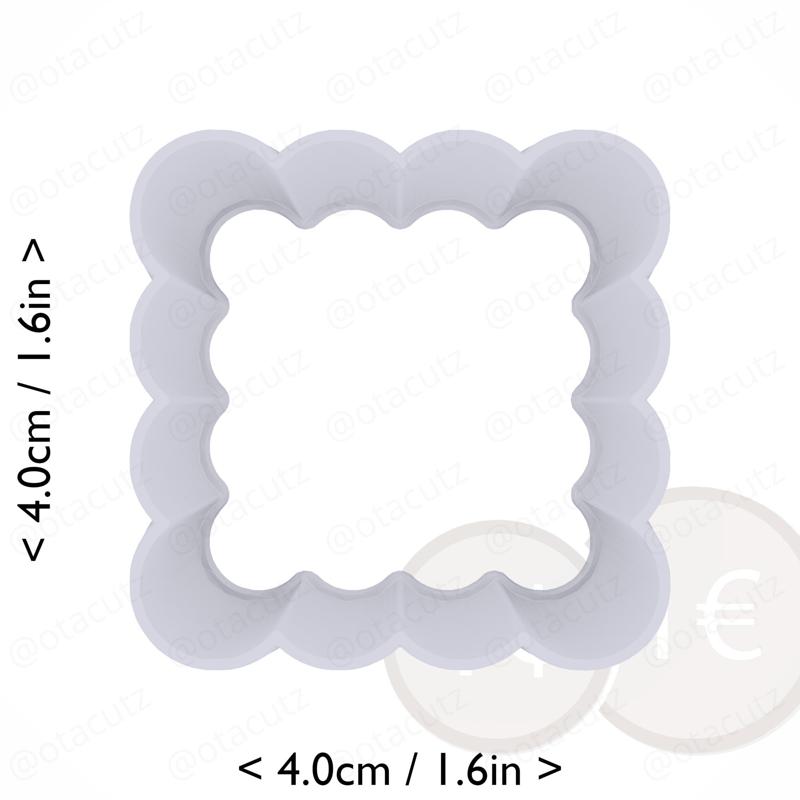 Square Scalloped Cookie Cutter 35mm