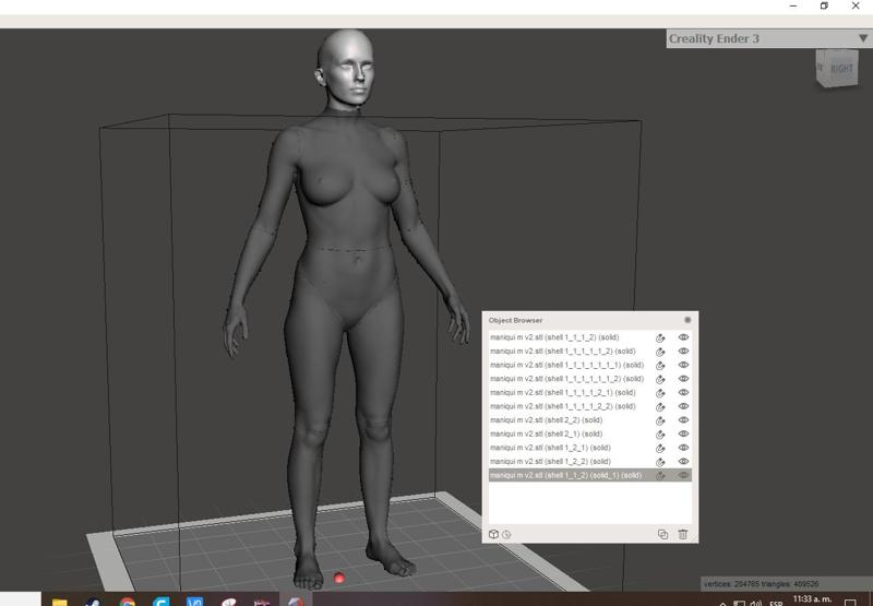 Maniqui femenino (femele) 30cm split