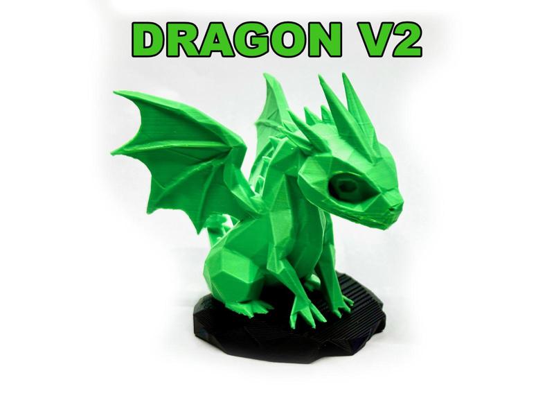 Dragon model V2, with stand - lowpoly, 8cm