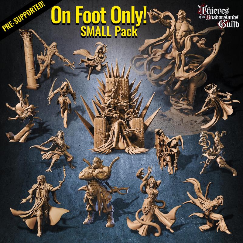 On foot only: THIEVES of the Shadowsands Guild SMALL Pack. [WITHOUT minis on flying carpets and WITHOUT Zaahid Giant Size]
