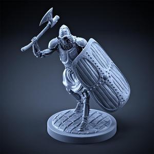 Skeleton - Heavy Infantry - Axe + Square Shield - Attack Pose