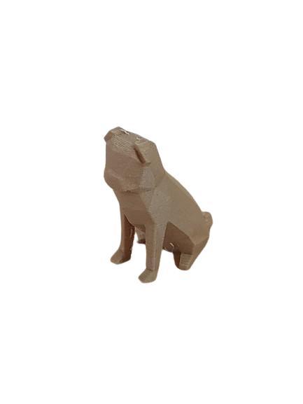 low poly pug dog