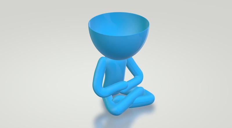 model of decorative mat with meditating character