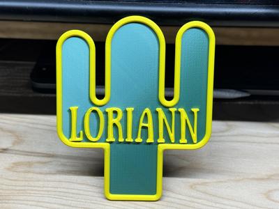 Cactus Nameplate Customizable