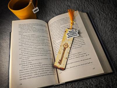 Bookmark - book and  key